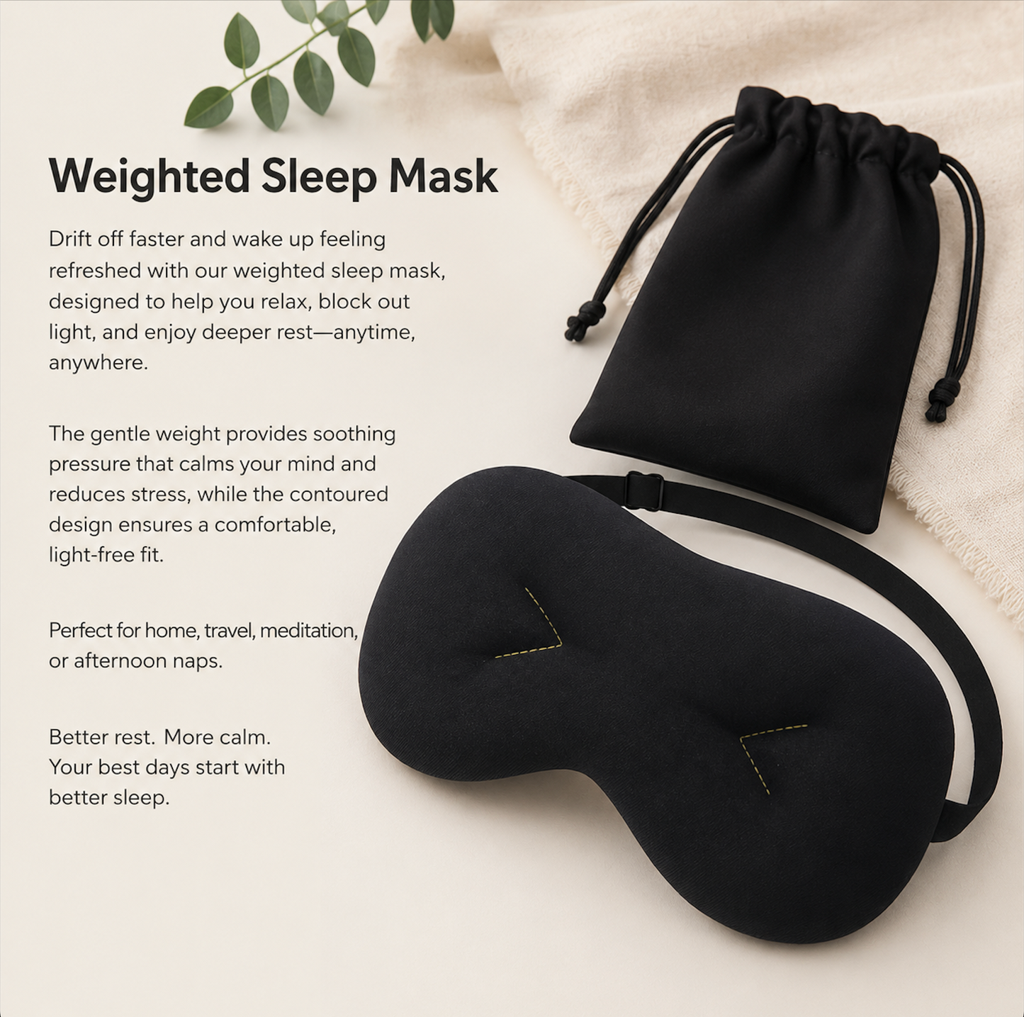 Lymphora Deep Rest Weighted Sleep Mask